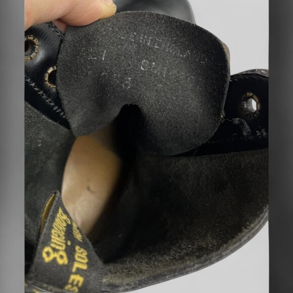 Dr. Martens Combat Boots Leather Black Made In England Women's Size 5 - Picture 6 of 9
